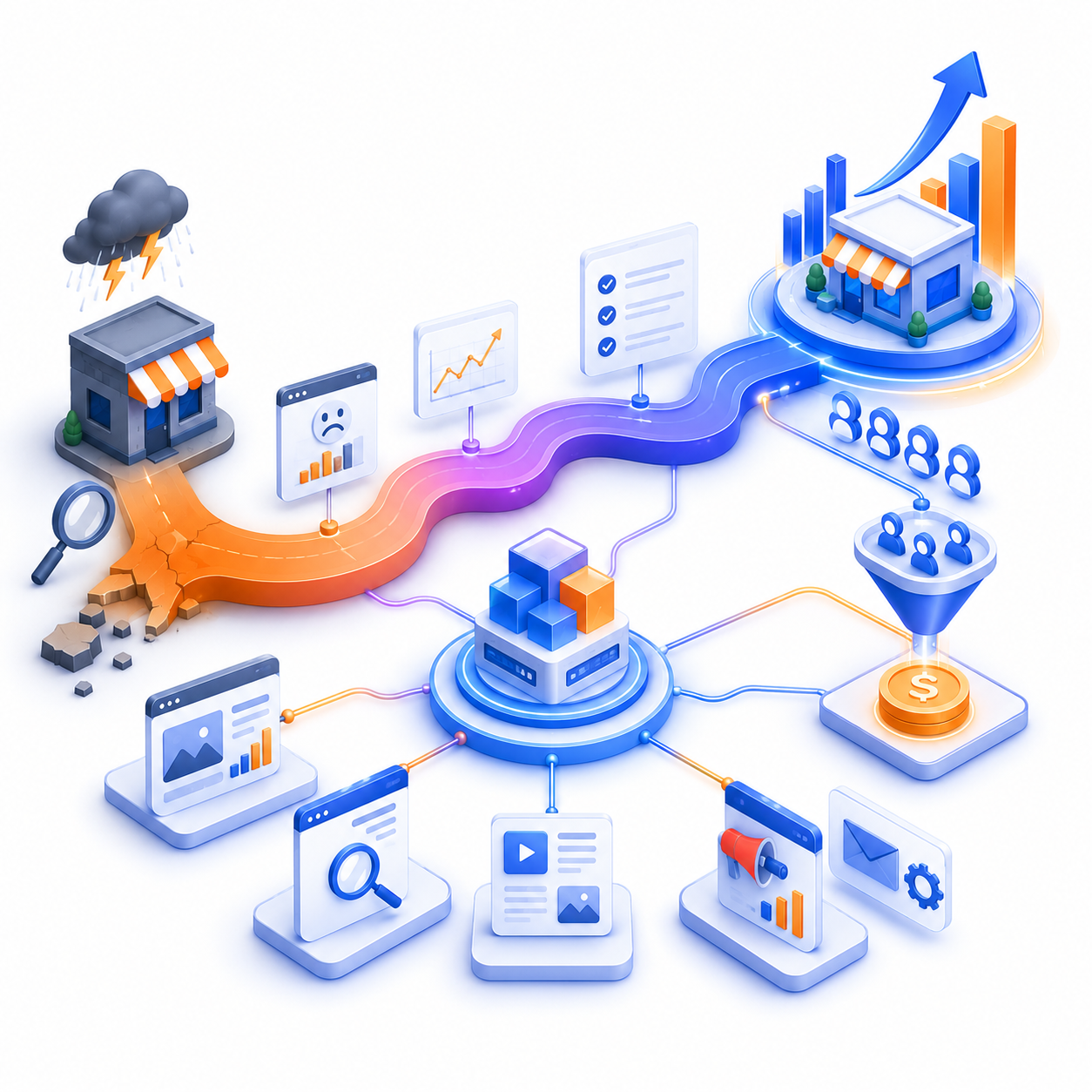 Marketing growth journey infographic Marketing growth journey infographic